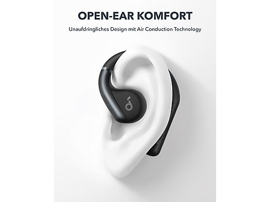 SOUNDCORE BY ANKER AeroFit, Open-ear Kopfhörer Bluetooth Nachtschwarz SOUNDCORE BY ANKER AeroFit, Open-ear Kopfhörer Bluetooth Nachtschwarz